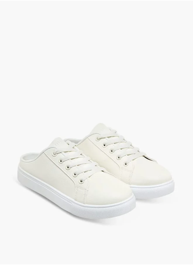 ميسي Women Solid Slip-On Sneakers with Lace Detail