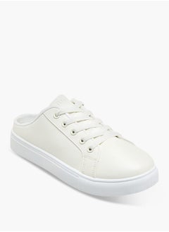 MISSY Women Solid Slip-On Sneakers with Lace Detail  - Image 2