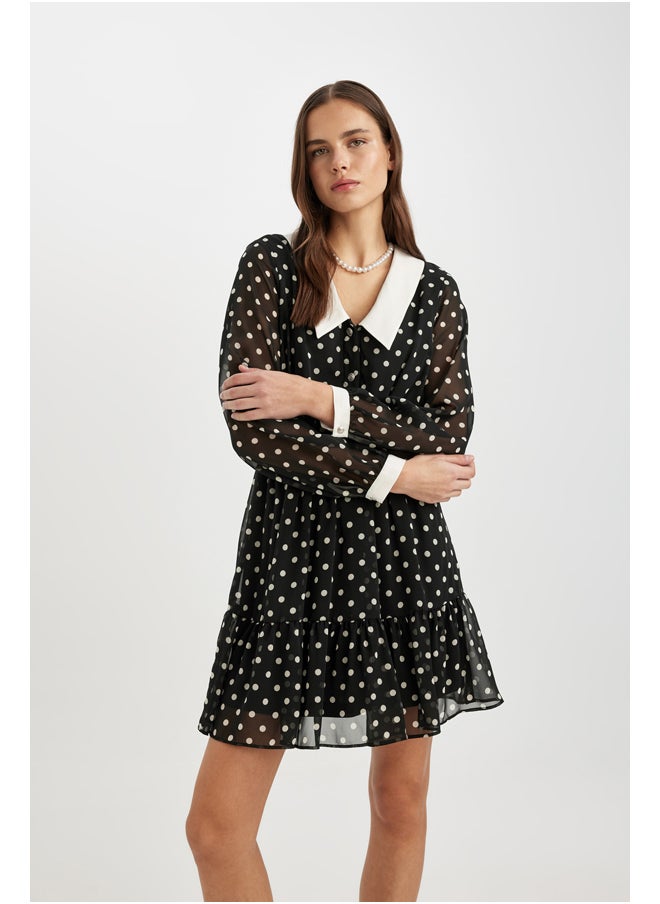 DeFacto - Woman Smart Casual Elastic Waist Long Sleeve Woven Dress - Image 1