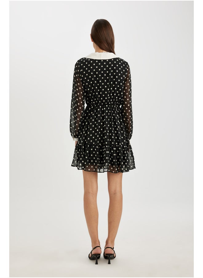DeFacto - Woman Smart Casual Elastic Waist Long Sleeve Woven Dress - Image 1
