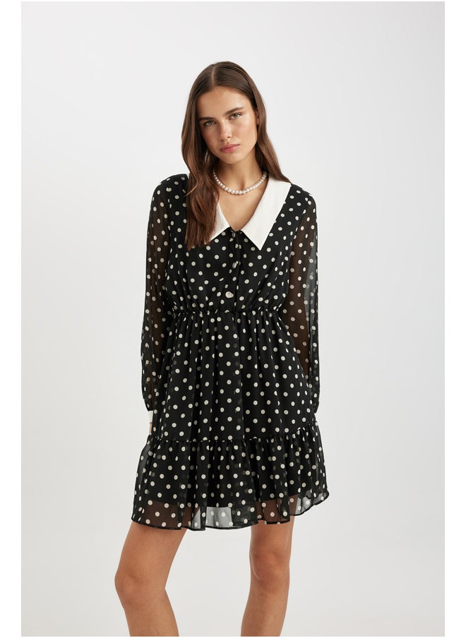 DeFacto - Woman Smart Casual Elastic Waist Long Sleeve Woven Dress - Image 1