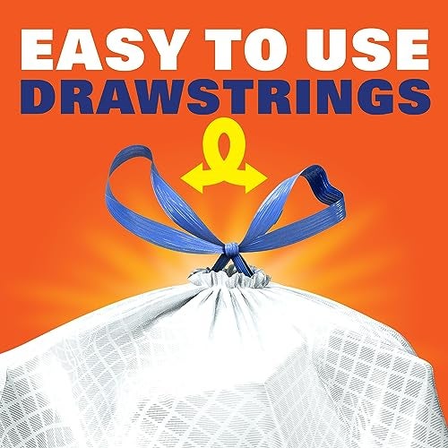 Hefty Ultra Strong 13 Gallon Trash Bags, Tall Kitchen Trash Bags 13 Gallon Size, Resist Leaks, Punctures, and Rips, Continuous Odor Control, White, Fabuloso Lemon Scent, 80 Bags - Image 5