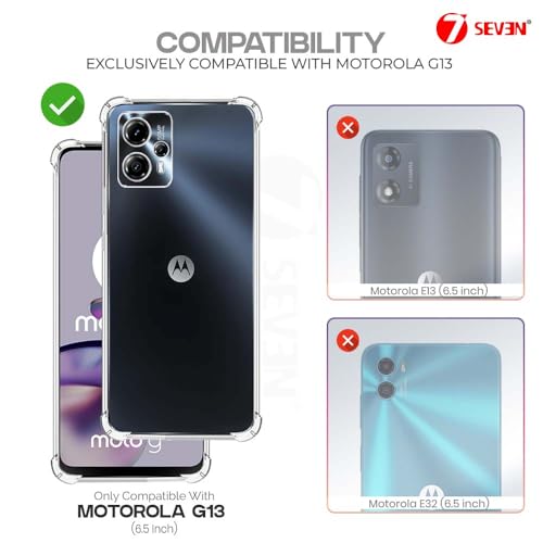 7-Seven 7SEVEN® Back Cover for Motorola G13 Transparent Mobile Back Case Shock Proof Design Camera Edges Protection Crystal Clear Phone Case Silicon Soft TPU and Flexible Bumper Phone Cover - Image 2