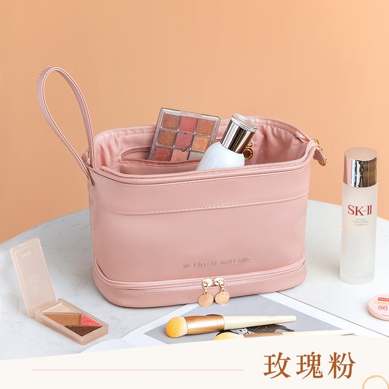 Berger Bag Pu Solid Color Women'S Cloud Cosmetic Bag Large Capacity Portable Ins Advanced Sense Internet Trendy 2023 Wash Bag - Image 5