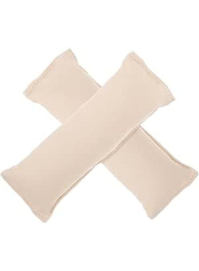 2pcs Creamy White Cotton Anti Slip Elbow Pad and Wrist Rest for Office Desktop Keyboard Support 13x5cm - Image 1