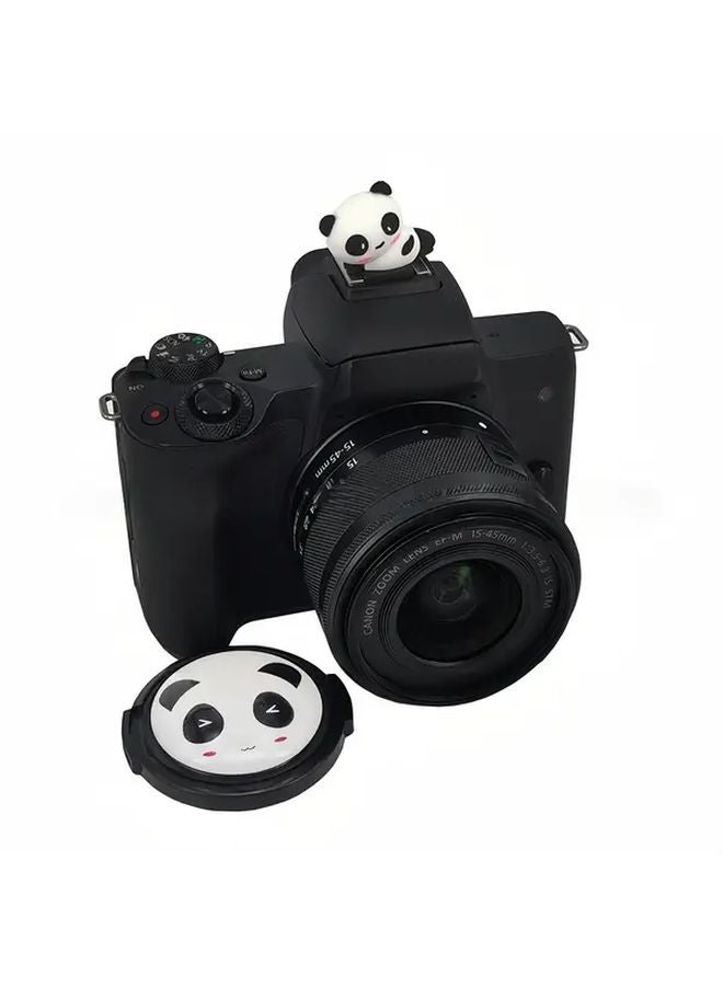 37mm Camera Lens Cap With Hot Boot Protector Cartoon Panda Pattern Dust Cover - Image 5