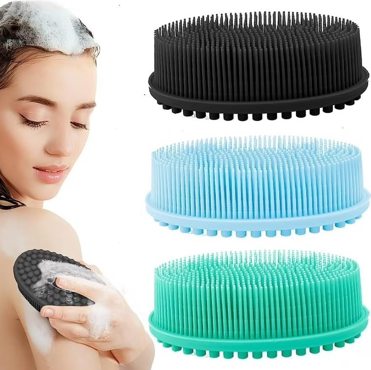 Glitzn Soft silicon 2 in 1 Scrubber Body Silicone Scrubber Brush Silicone Body brush - Image 5