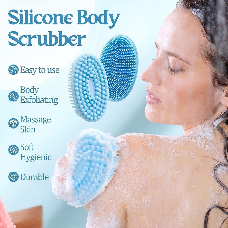 Glitzn Soft silicon 2 in 1 Scrubber Body Silicone Scrubber Brush Silicone Body brush - Image 2