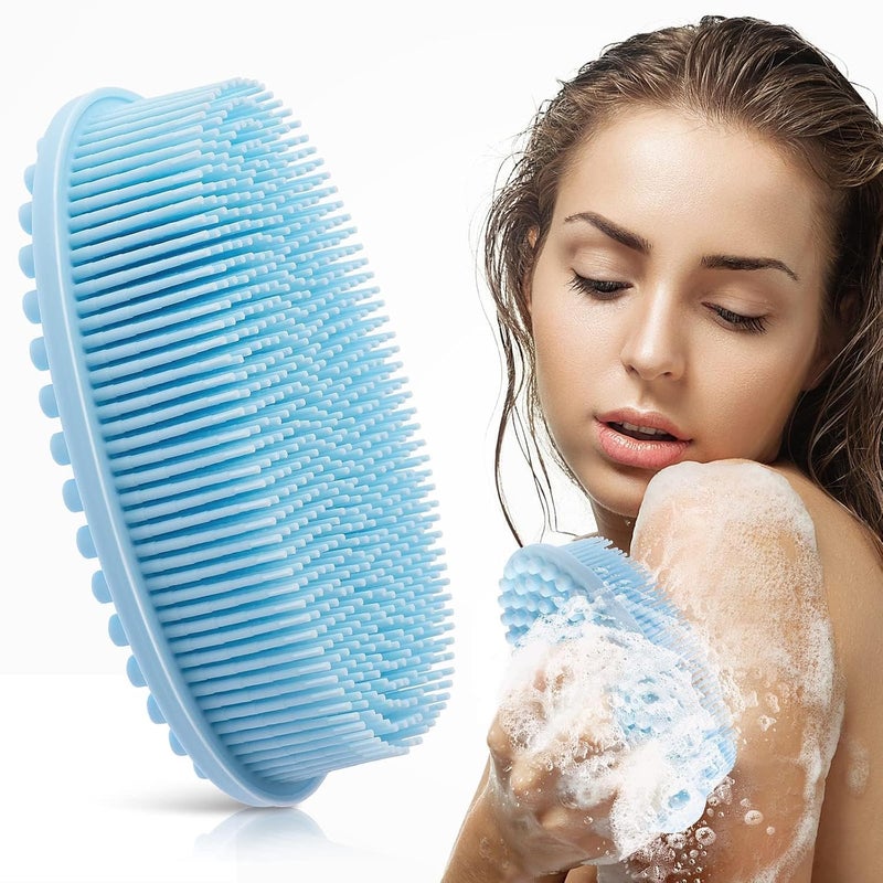 Glitzn Soft silicon 2 in 1 Scrubber Body Silicone Scrubber Brush Silicone Body brush - Image 4