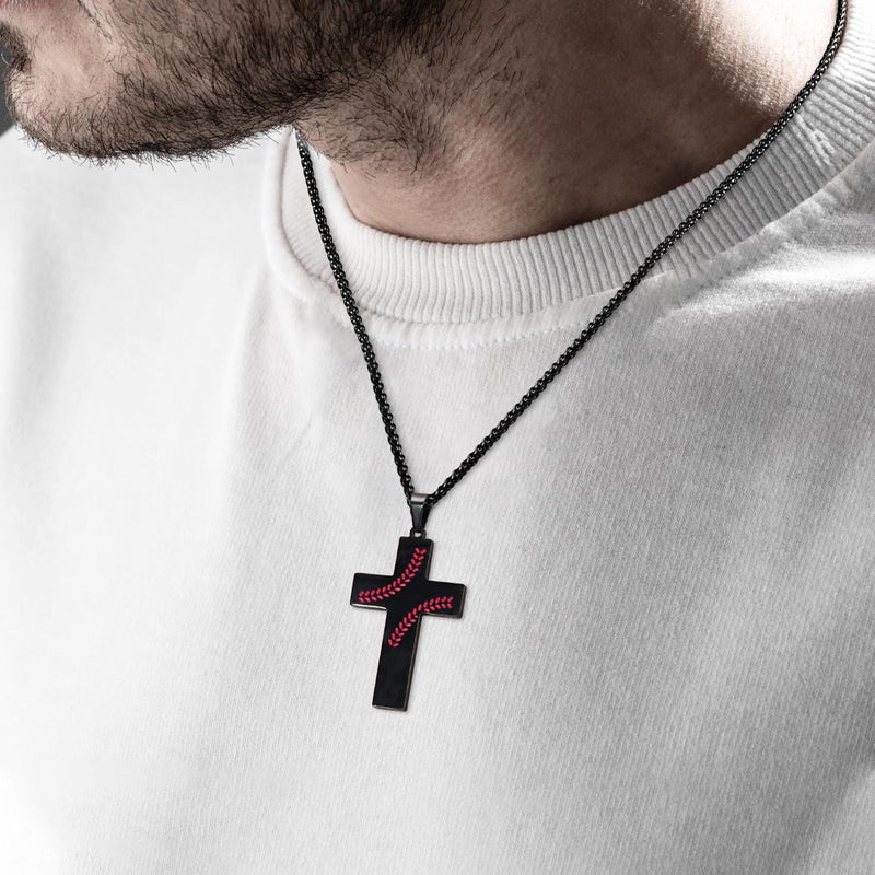 Zocomi Baseball Cross Necklace Gifts for Boys Men, First Communion Confirmation Religious Christian Jewelry Easter Basket Stuffers Essentials Graduation Ideas for Teen Teenage Kids Ages 8-12 - Image 2