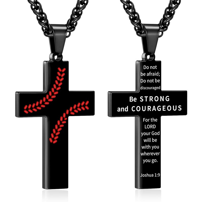 Zocomi Baseball Cross Necklace Gifts for Boys Men, First Communion Confirmation Religious Christian Jewelry Easter Basket Stuffers Essentials Graduation Ideas for Teen Teenage Kids Ages 8-12 - Image 1