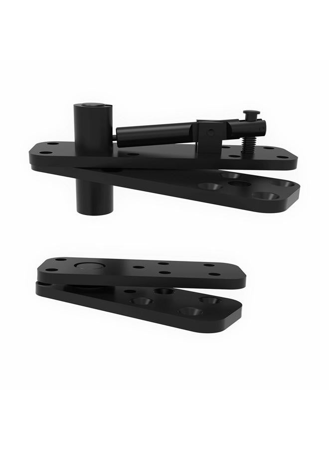 FRMSAET Heavy Duty Stainless Steel Hidden Door Pivot Hinge System Furniture Hardware 360 Degree Rotation Wooden Invisible Door Hinges Set Up Down Shaft - 1 Pack(Large,Black) - Image 1