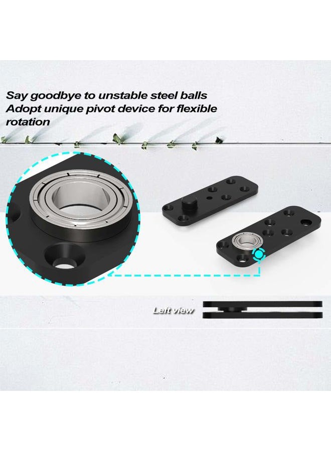 FRMSAET Heavy Duty Stainless Steel Hidden Door Pivot Hinge System Furniture Hardware 360 Degree Rotation Wooden Invisible Door Hinges Set Up Down Shaft - 1 Pack(Large,Black) - Image 3