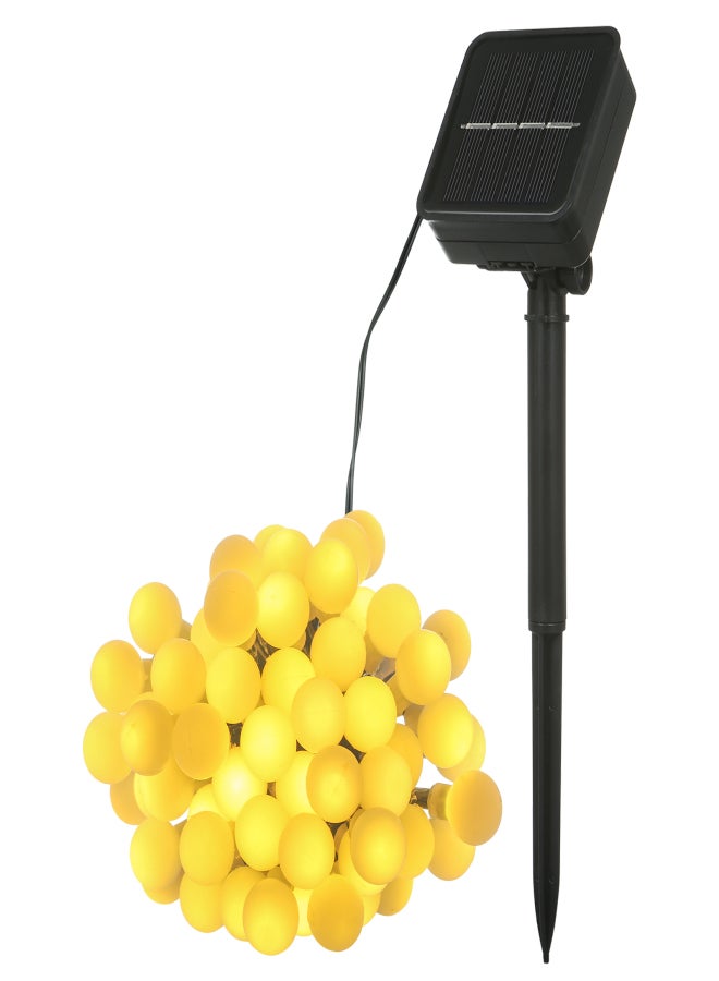 ماركة غير محددة سلسلة مصابيح LED تعمل بالطاقة الشمسية بطول 8 أمتار/26.2 قدم، 60 مصباح LED على شكل كرة مع 8 أوضاع إضاءة، سلسلة مصابيح زينة مقاومة للماء IP44، مصابيح معلقة للحديقة الخارجية والفناء الخلفي وعطلات عيد الميلاد  - Image 1