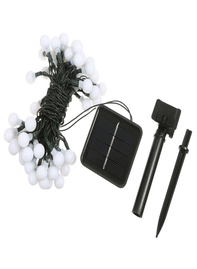 ماركة غير محددة سلسلة مصابيح LED تعمل بالطاقة الشمسية بطول 8 أمتار/26.2 قدم، 60 مصباح LED على شكل كرة مع 8 أوضاع إضاءة، سلسلة مصابيح زينة مقاومة للماء IP44، مصابيح معلقة للحديقة الخارجية والفناء الخلفي وعطلات عيد الميلاد  - Image 4