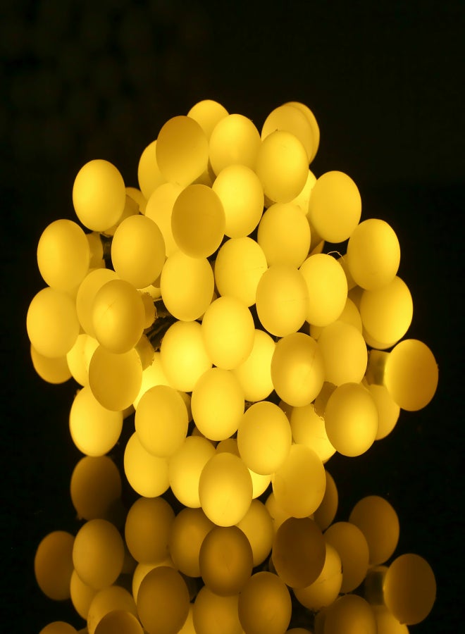 ماركة غير محددة سلسلة مصابيح LED تعمل بالطاقة الشمسية بطول 8 أمتار/26.2 قدم، 60 مصباح LED على شكل كرة مع 8 أوضاع إضاءة، سلسلة مصابيح زينة مقاومة للماء IP44، مصابيح معلقة للحديقة الخارجية والفناء الخلفي وعطلات عيد الميلاد  - Image 2