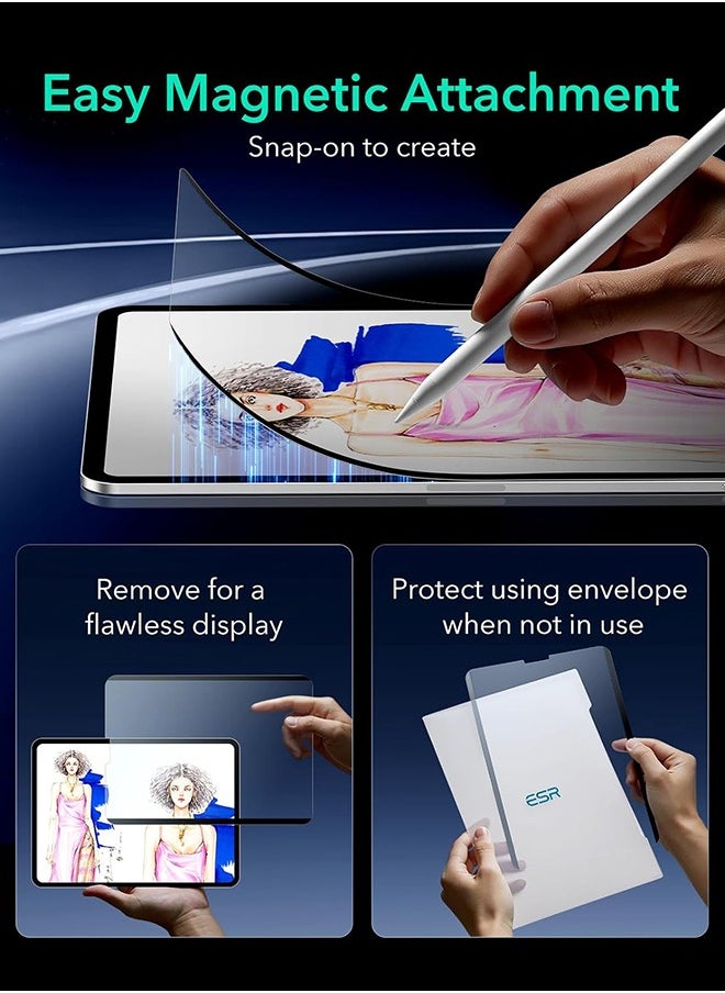 SUNDAREE 2 Pack iPad Pro Magnetic Screen Protector (2022/2021/2020/2018, 11Inch), Reusable Paper Feel Magnetic Anti Glare Screen Protector Membrane Write and Draw Like on Paper, Matte Finish  - Image 4