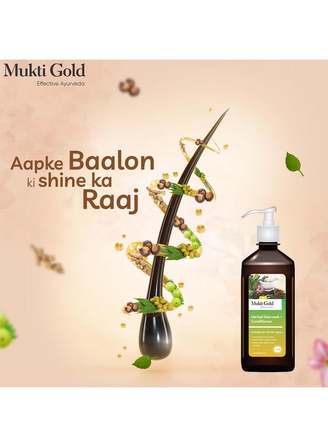 Axiom Mukti Gold Hair Combo Pack | Herbal Hairwash & Hairwash + Conditioner | 400mL Each| Helpful for Hairfall | For Both Men and Women | Infused with 15 Herbs | Sulphate and Paraben Free - Image 4