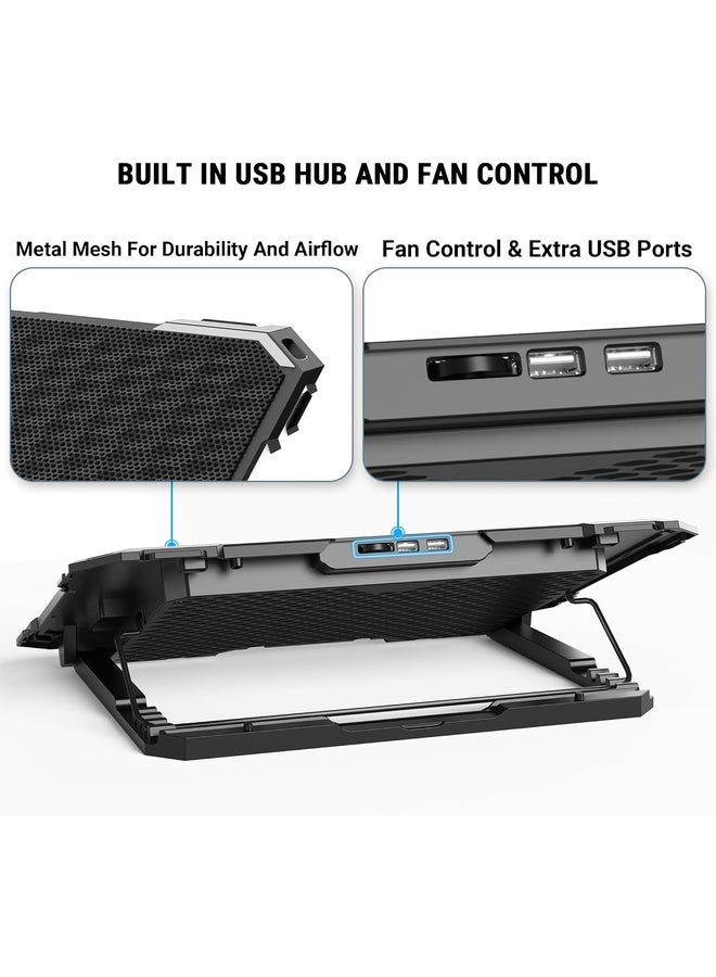 ANT Esports Renewed - NC230 Gaming Notebook Cooler for 10–17 Inch Laptops Cooling Pad with 6 Fans RGB USB Powered Silent Fan Adjustable Height Cooling Stand Compatible with MacBook, PS5 & PS4 - Image 3