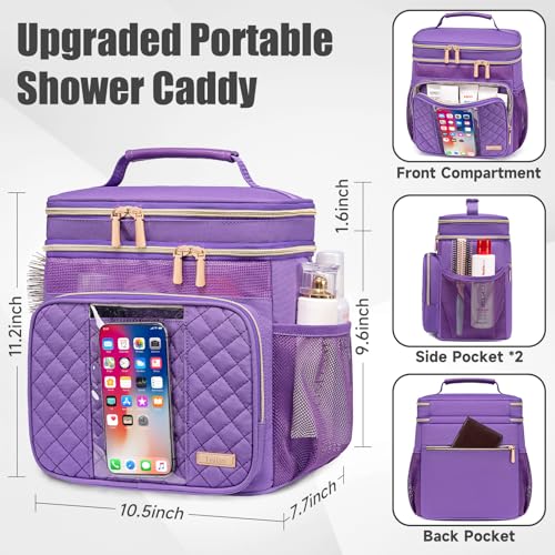 Tealari Large Toiletry Bag for Women Men,Bathroom Bag,Water Resistant Shower Bag,Makeup Bag,Portable Shower Caddy for College Dorm,Hanging Travel Toiletry Bag with Transparent Waterproof Phone Pocket - Image 4