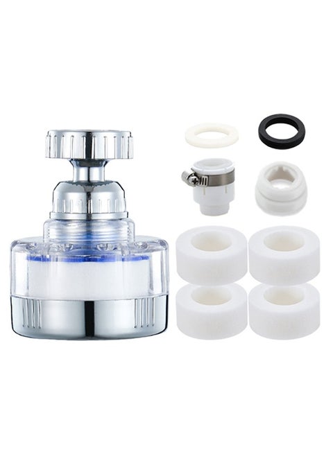 Faucet Water Filter Set, 360 ° Rotating Sink Water Filter Faucet, Splash Proof Booster Filter, Showerhead Nozzle with Filter Element, 6.5CM*5CM