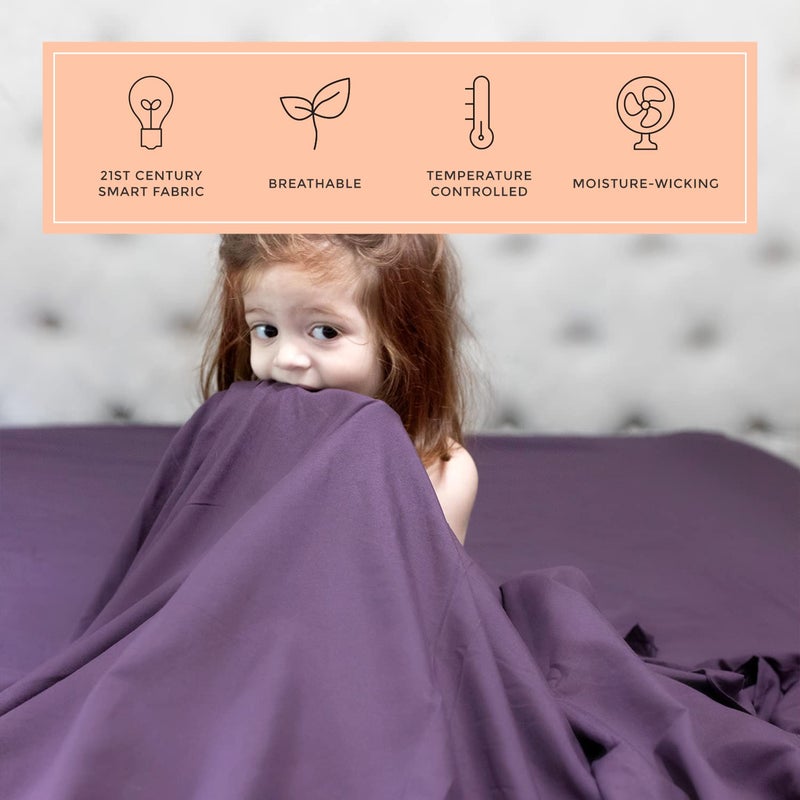 PeachSkinSheets مجموعة ألواح الباذنجانات الخوخية - مستوى 1500TC من النعومة - أوراق تبريد ناعمة إضافية للنوم الساخن والتعرق الليلي - XL بالحجم الكامل  - Image 3