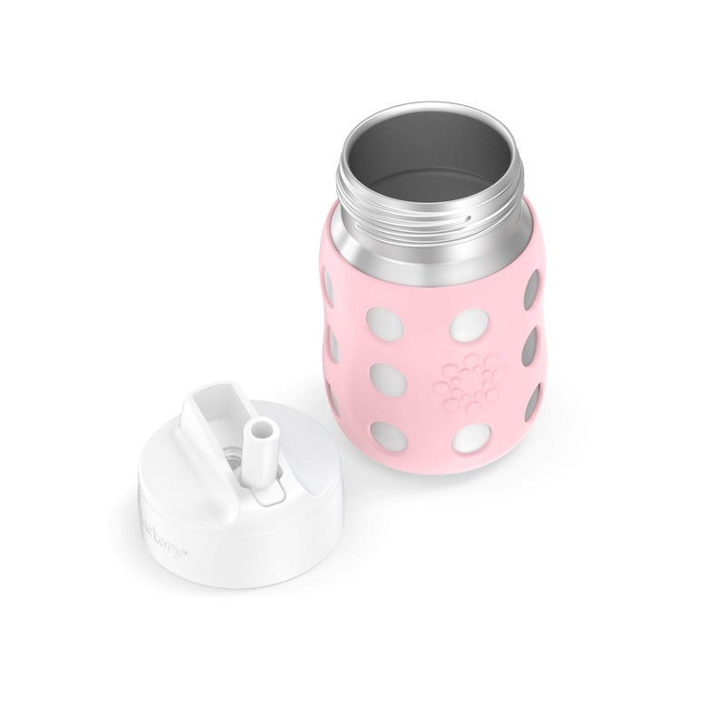 Lifefactory 8-Ounce Stainless-Steel Vacuum-Insulated Wide-Neck Baby Bottle with Straw Cap, Desert Rose, LS2241WDR4 - Image 3