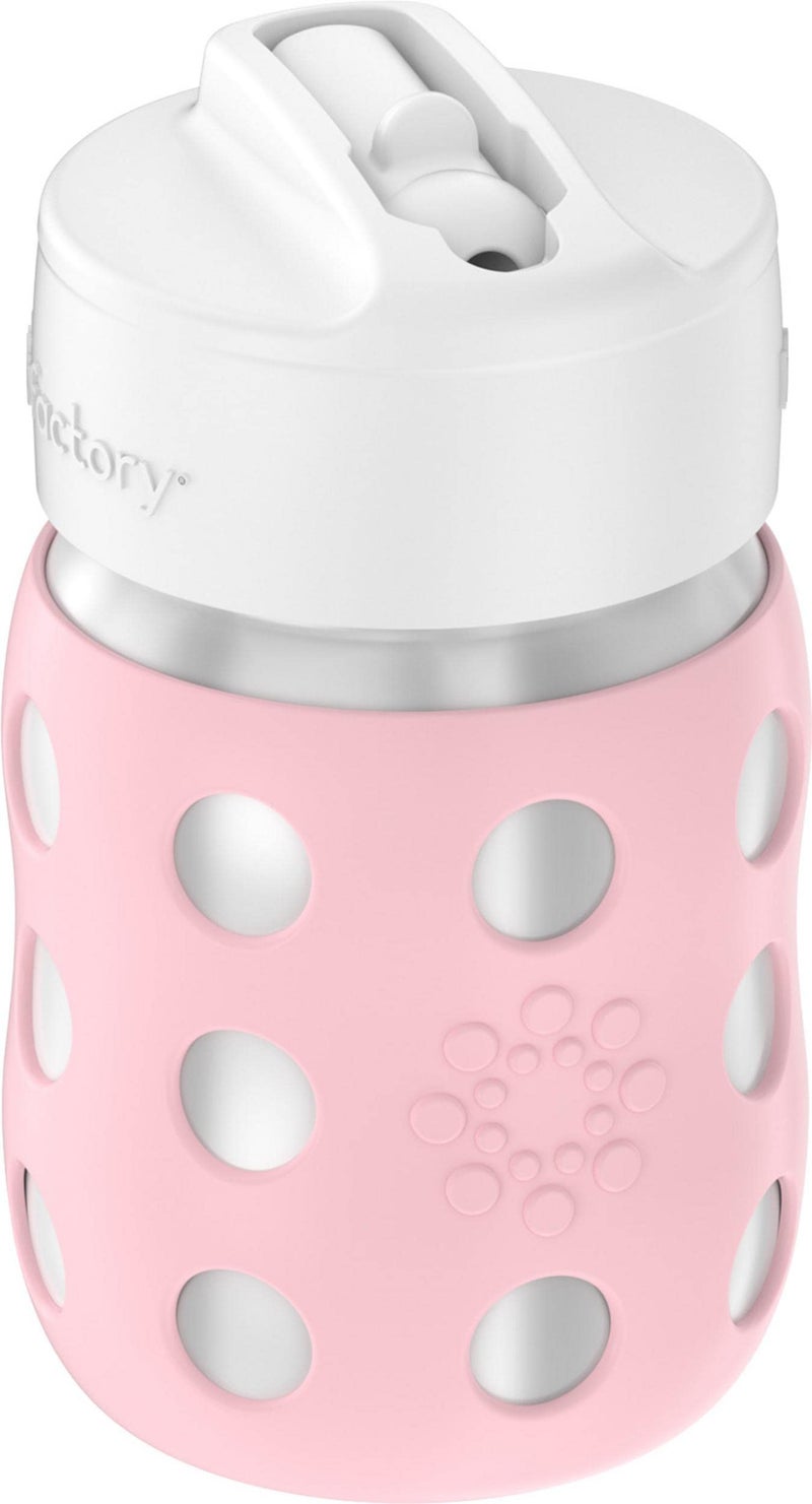 Lifefactory 8-Ounce Stainless-Steel Vacuum-Insulated Wide-Neck Baby Bottle with Straw Cap, Desert Rose, LS2241WDR4 - Image 2