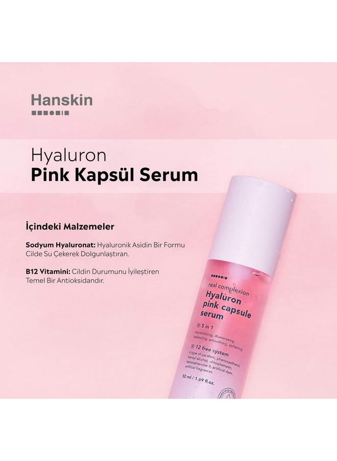 Hanskin Real Complexion Hyaluron Pink Capsule Serum with Vitamin B12, Intensive Moisture Deep Hydration, Hyaluronic Acid [50ml] - pzsku/Z7FF523E83EABC3ED20F0Z/45/_/1737031499/34db1da5-1842-4501-8190-2cd54d2b608f