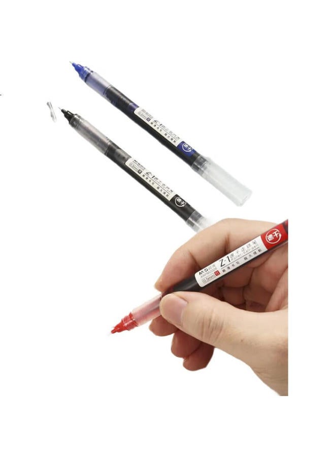 M.G Chenguang (M&G) Stationery Rollerball Pen, Quick-Drying Pen, Signature Pen, 0.5Mm Full Needle Tube Gel Pen, Student Business Pen, Office Supplies, 8 Black 1 Blue 1 Red - Image 2