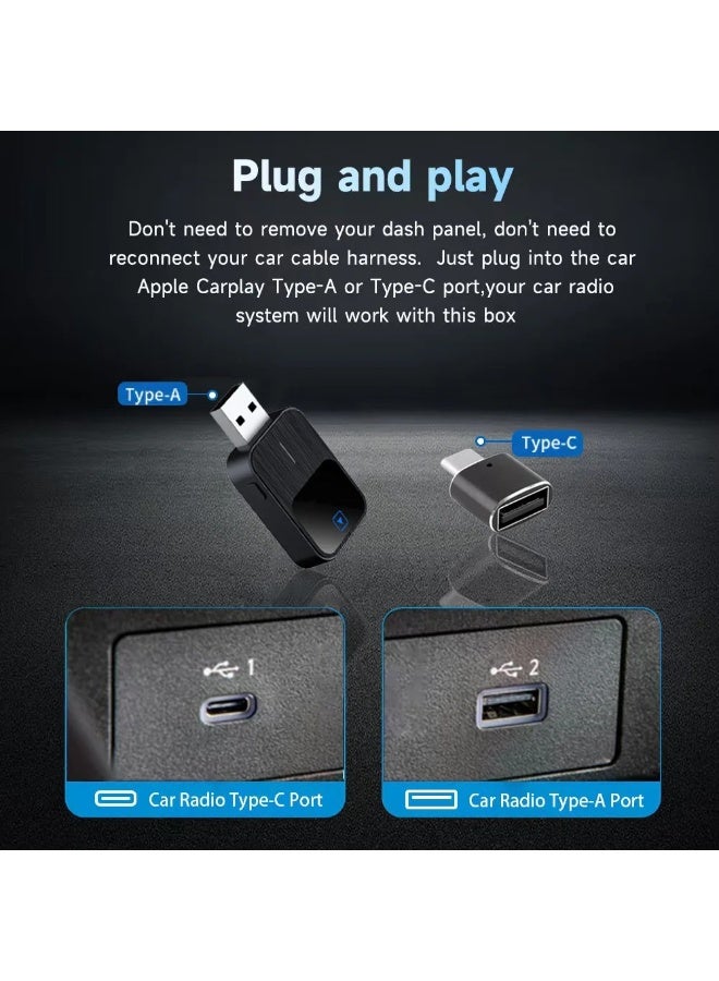 ديقيساند محول CarPlay اللاسلكي الجديد لعام2026 - إصدار صغير، من سلكي إلى لاسلكي لسيارات المصنع الأصلية. يدعم وضعَي CarPlay وAndroid Auto السلكي، ويعمل بتقنية التوصيل والتشغيل، ويتوافق مع تحديثات البرامج عبر الهواء (FOTA). محول لاسلكي لأجهزة Apple iPhone بنظام iOS 12 وAndroid 11 أو أحدث. - Image 2