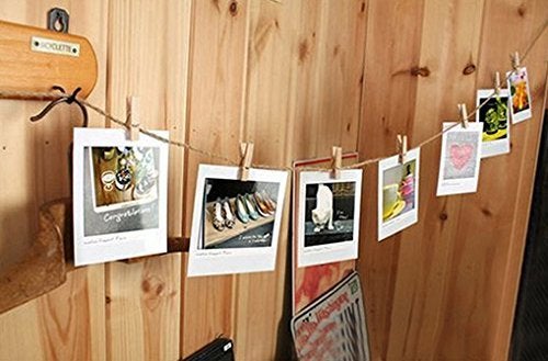 KINGLAKE 328 Feet Natural Jute Twine with 100 Pcs Mini Natural Wooden Clothespins Photo Pegs Craft Pictures Clips - Image 4