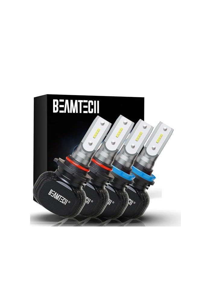 BEAMTECH 9005 H11 Led Bulbs Combo, S1 Series Fanless Fog Light 10000LM 50W 6500K Xenon White HB3 H8 H9 Halogen - Image 2