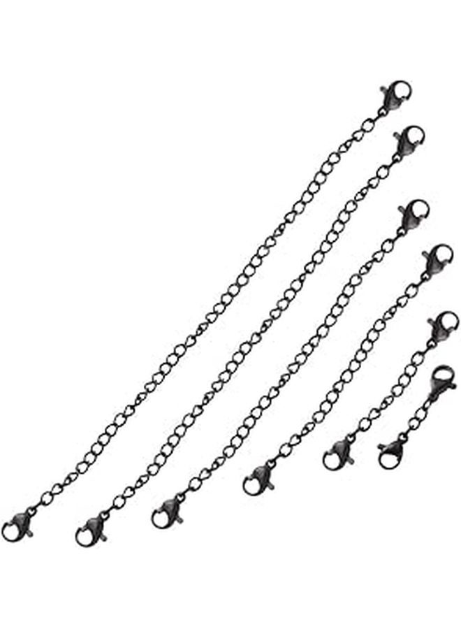 Black Stainless Steel Necklace Extender Chain 5 9 Inch Lobster Claw Clasp Jewelry Extension For Necklace Bracelet DIY - Image 1