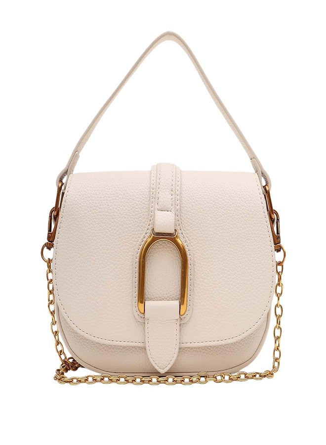 Kazo Bag Off White Structured Shoulder Handbag | Premium Faux Leather Purse - Image 1