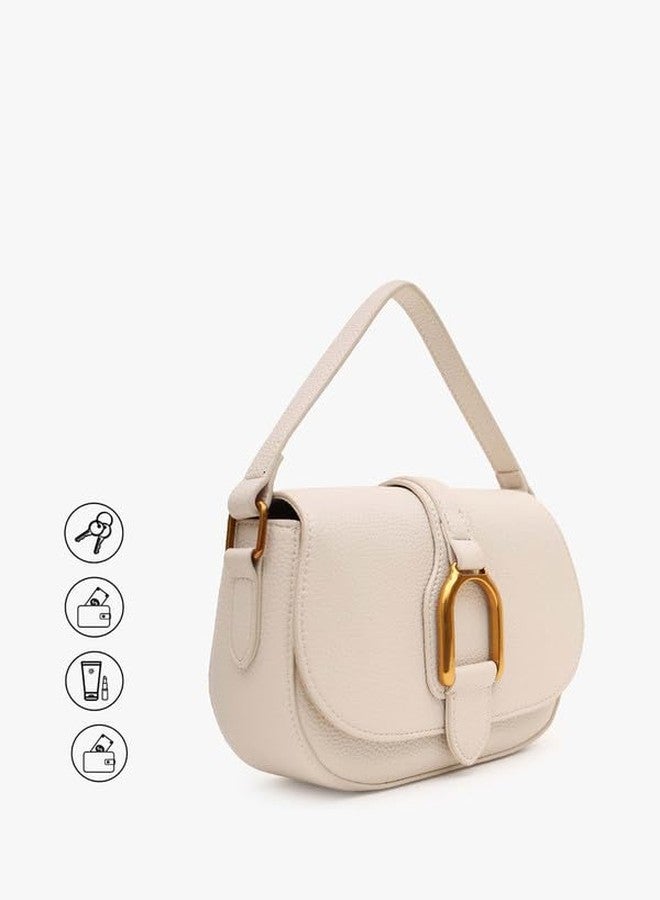 Kazo Bag Off White Structured Shoulder Handbag | Premium Faux Leather Purse - Image 3