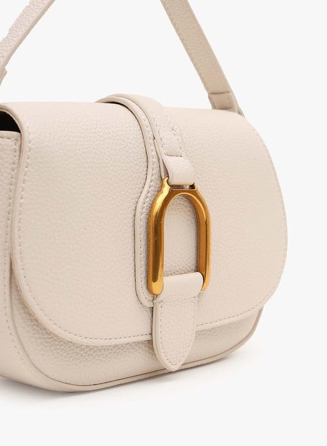 Kazo Bag Off White Structured Shoulder Handbag | Premium Faux Leather Purse - Image 5