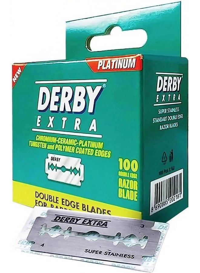 Derby Extra Double Edge Safety Razor Blades - Pack of 100 Blades - Image 1