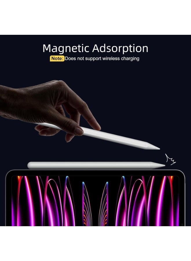 WYE Stylus Touch Pen | Universal Capacitive Pen | Stylus Pen for iPad 6th-11th Generation-2X Fast Charge Active Pencil Compatible with 2018-2026 Apple iPad Pro 11"/12.9"/M4, iPad Air 3/4/5/M2/M3/M4,iPad mini 5/6/7 Gen-White - Image 5