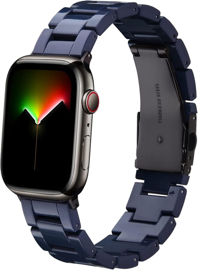 V-MORO Compatible iWatch Band Women Men- Fashion Resin iWatch Band Bracelet Metal Stainless Steel Rose Gold Buckle iWatch Series 3 Series 2 Sport&Edition