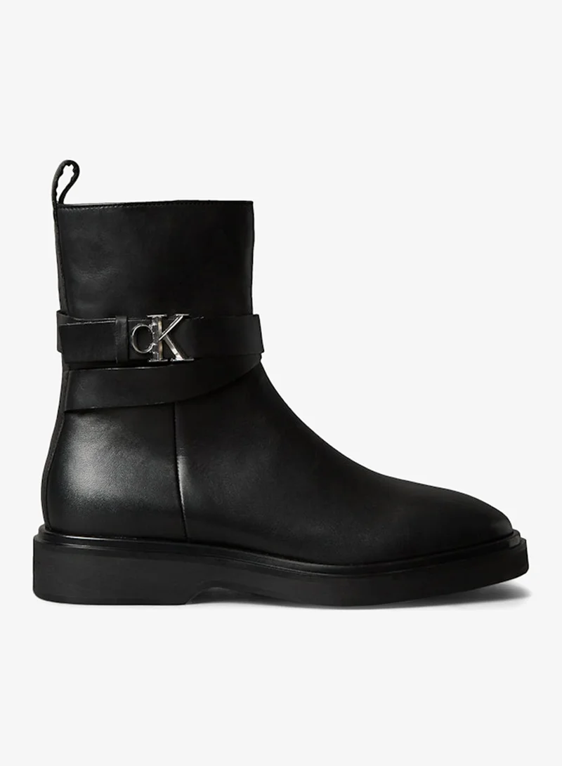CALVIN KLEIN Metal Logo Ankle Boots