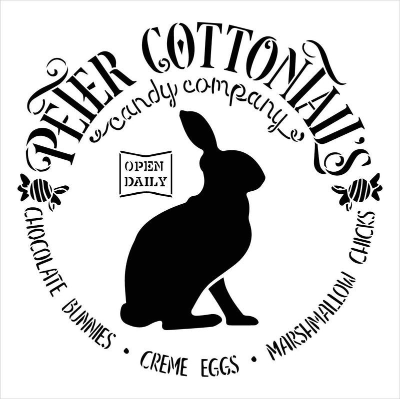 Studio R 12 Peter Cottontail's Candy Company Stencil with Rabbit by StudioR12 | DIY Spring Easter Candy Home Decor | Craft & Paint Farmhouse Wood Signs | Reusable Mylar Template | Select Size (12 x 12 inch)  - Image 4