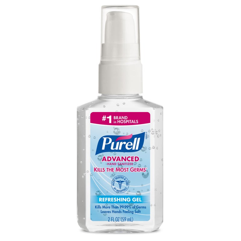PURELL Advanced Hand Sanitizer Refreshing Gel, Clean Scent, 2 fl oz Travel Size Pump Bottle (Pack of 24) â€“ 9606-24 - Image 2