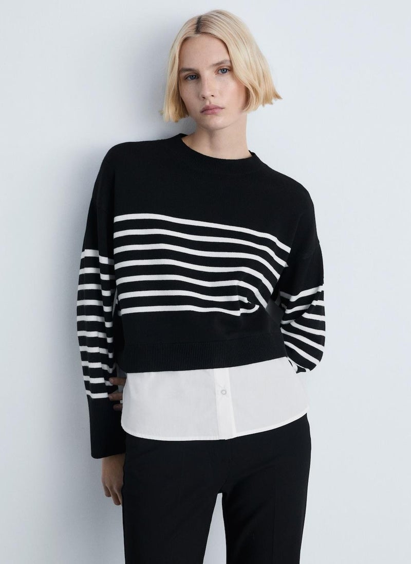 MANGO Combined Knitted Sweater  - Image 1