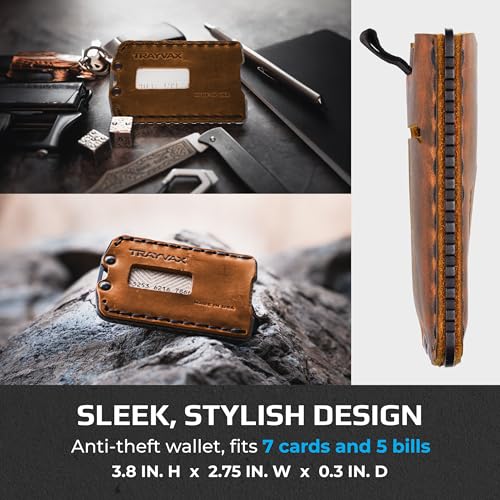 Trayvax Ascent Wallet, RFID Front Pocket Money and Credit Card Holder, Minimalist Slim Leather Metal Wallet for Men and Women, Black Tobacco Brown - Image 5