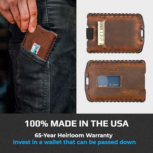 Trayvax Ascent Wallet, RFID Front Pocket Money and Credit Card Holder, Minimalist Slim Leather Metal Wallet for Men and Women, Black Tobacco Brown - Image 3