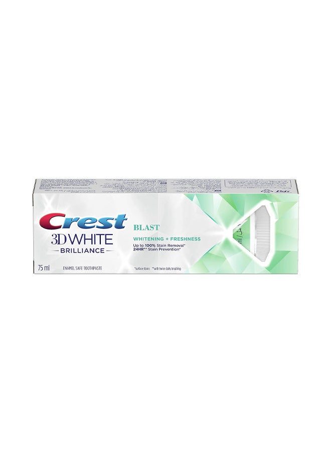 Crest 3D White Brilliance Whitening + Freshness Toothpaste - Blast 75ml Pack of 3  - Image 2