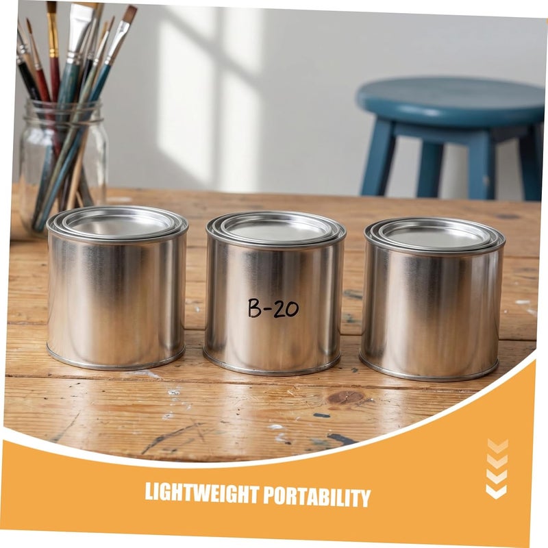 Gadpiparty 7pcs Small Empty Metal Paint Cans with Lids 0.3l Unlined Iron Storage Containers for DIY Projects and Crafts Sturdy Build Versatile Storage Paint Buckets - Image 3