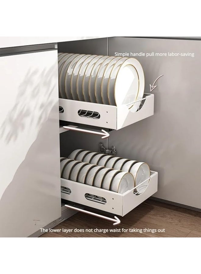 TAME Pull Out Cabinet Organizer, Heavy Duty Storage Slide Out Pantry Shelves, Sliding Drawer Organiser for Kitchen (1pcs Bowl Rack) - Image 3
