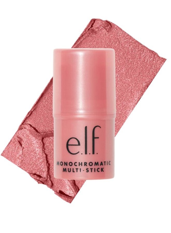 elf e.l.f. Monochromatic Multi Stick – Dazzling Peony | Cream-to-Powder Multi-Use Blush, Lip & Eye Color Stick with Shea Butter & Vitamin E – 4.4 g - Image 1